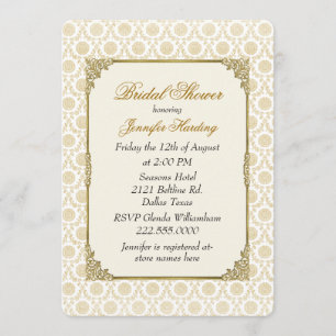 Invitación nupcial de la fiesta del té de la ducha