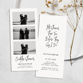 Invitación nupcial de la pareja de ducha de fotos 