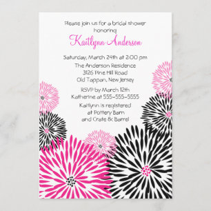 Invitación nupcial de moda de la ducha de la flor