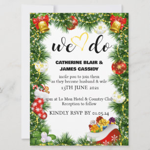 Invitación nupcial de Navidades de Santa Claus