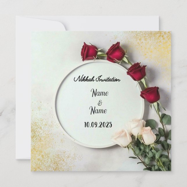 Invitación nupcial de Nikkah (Anverso)