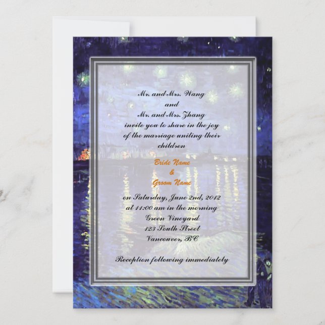 Invitación nupcial de padres novios y novios (Anverso)