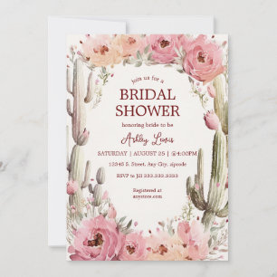 Invitación nupcial de Rustic Cactus Garden Boho Ca