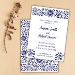 Invitación nupcial de Talavera<br><div class="desc">Patrones de Talavera mexicanos para Bodas hermosos,  patrón de flores</div>