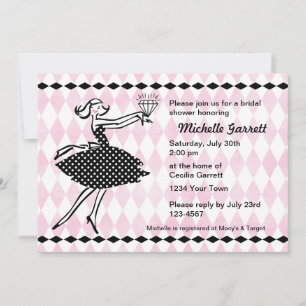 Invitación nupcial dedicada retra de la ducha II