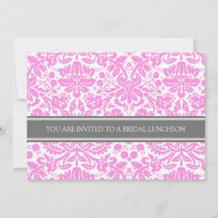 Invitación nupcial del almuerzo del damasco gris