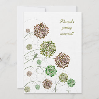 Invitación nupcial del blanco de la dalia de la