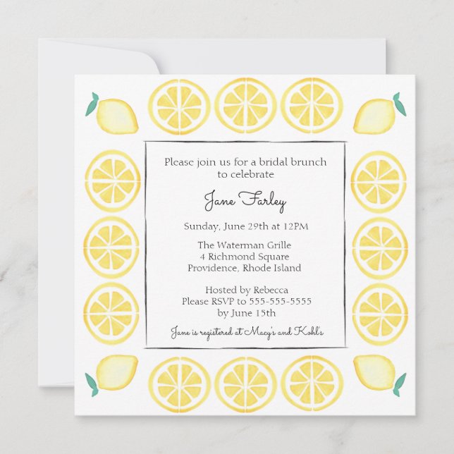 Invitación nupcial del brunch de la ducha (Anverso)