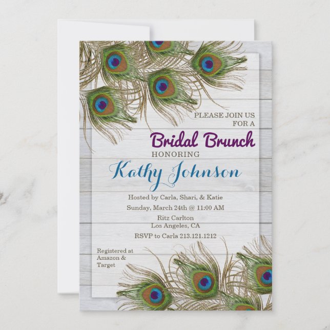 Invitación nupcial del brunch de la ducha de la (Anverso)