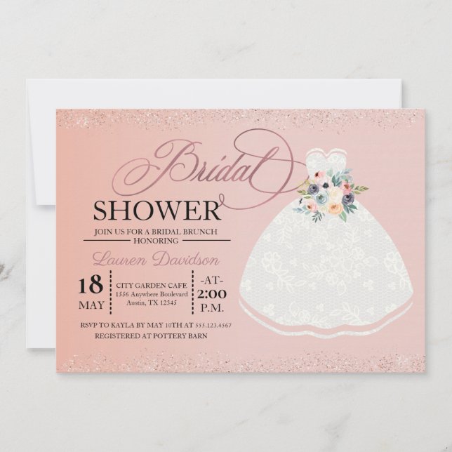 Invitación nupcial del brunch de la ducha del (Anverso)