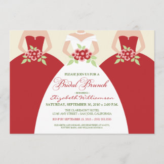 Invitación nupcial del brunch de la novia y de las