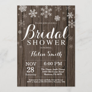 Invitación nupcial del copo de nieve de la ducha