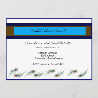 Invitación nupcial del pavo real del brunch de la