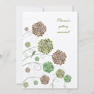 Invitación nupcial del personalizado de la dalia