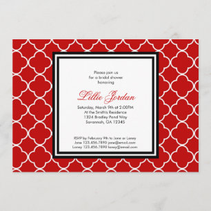Invitación nupcial del rojo, negra y blanca de la