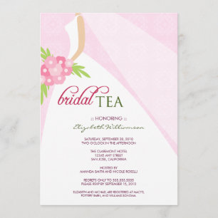 Invitación nupcial del té de la ducha del vestido