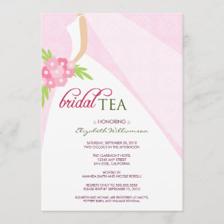 Invitación nupcial del té de la ducha del vestido