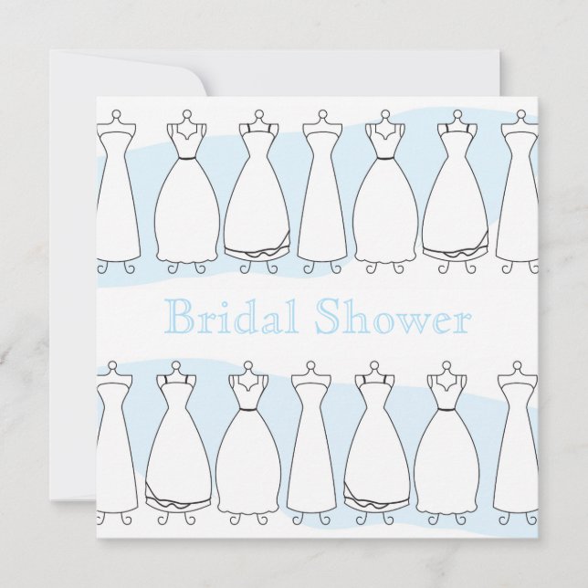 Invitación nupcial del vestido de boda de la ducha (Anverso)