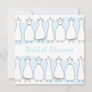 Invitación nupcial del vestido de boda de la ducha