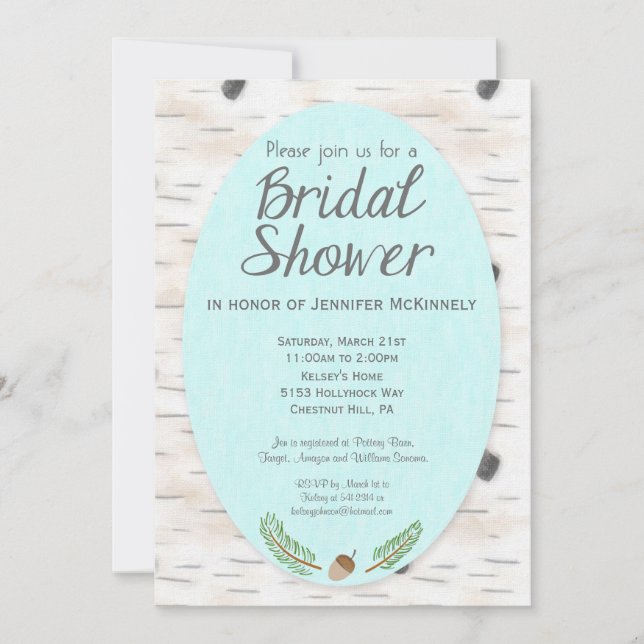 Invitación nupcial dibujada mano de la ducha del (Anverso)