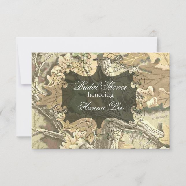 Invitación nupcial elegante de la ducha de Camo (Anverso)