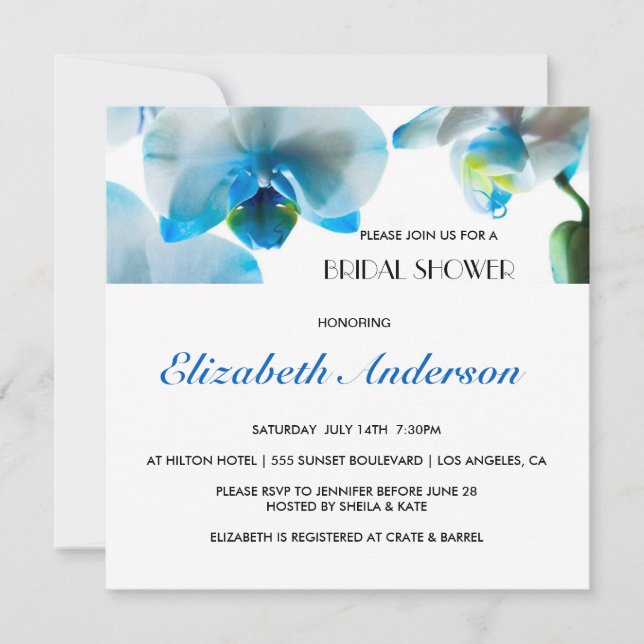 Invitación nupcial elegante de la ducha de las (Anverso)