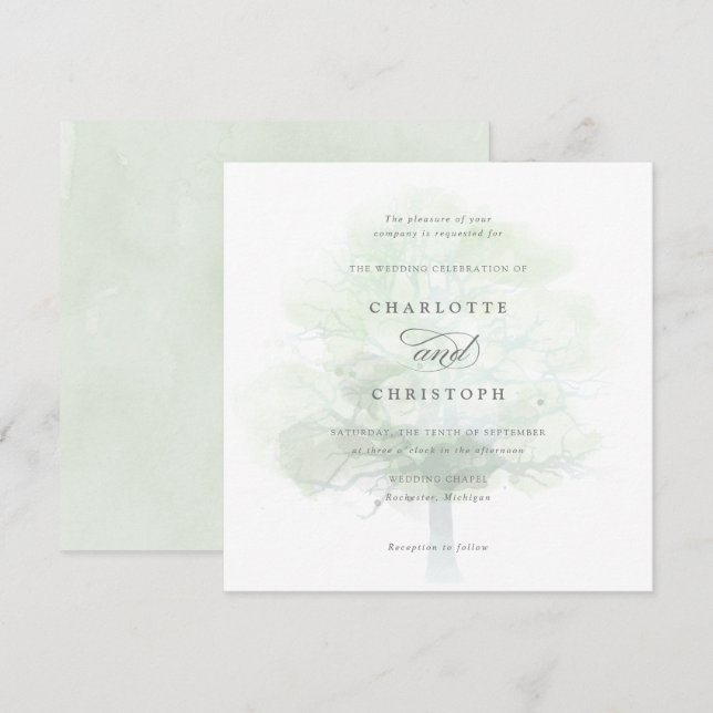 Invitación nupcial en árbol (Anverso / Reverso)