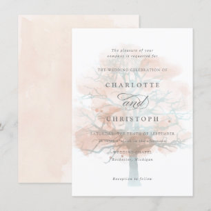 Invitación nupcial en árbol