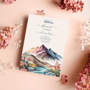 Invitación nupcial en la montaña rusa de la acuare