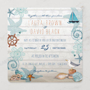 Invitación nupcial en Nautical Beach