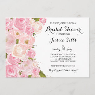 Invitación nupcial floral brillante de la ducha