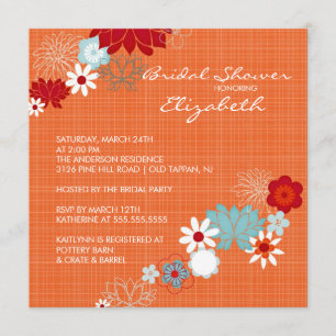 Invitación nupcial floral brillante de moda de la