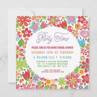 INVITACIÓN NUPCIAL FLORAL DE LA DUCHA DE LA