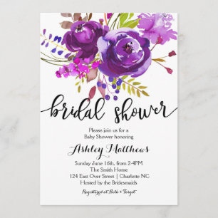 Invitación nupcial floral de la ducha de la