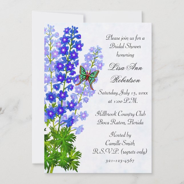 Invitación nupcial floral de la ducha de los (Anverso)
