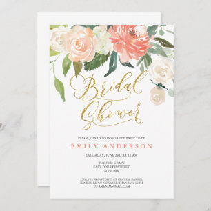 Invitación nupcial floral de la ducha del