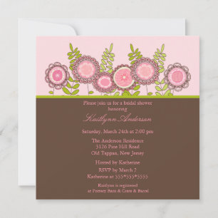 Invitación nupcial floral de moda de la ducha
