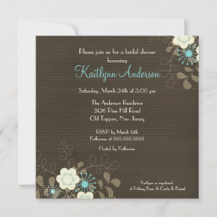 Invitación nupcial floral de moda de la ducha de