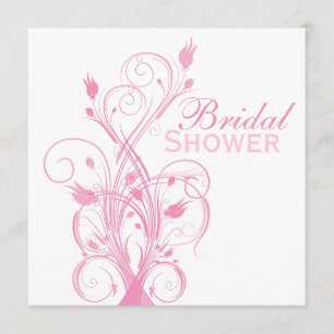 Invitación nupcial floral del rosa y blanca de la