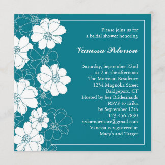 Invitación nupcial floral elegante de la ducha