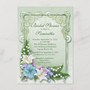 Invitación nupcial floral elegante de la ducha de