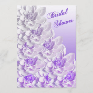 Invitación nupcial floral púrpura de la ducha de