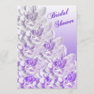 Invitación nupcial floral púrpura de la ducha de