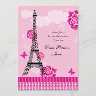 Invitación nupcial francesa de la ducha de la