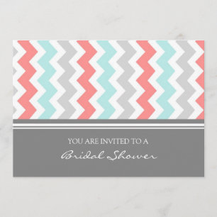 Invitación nupcial gris coralina de la ducha de