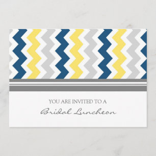 Invitación nupcial gris del almuerzo de Chevron
