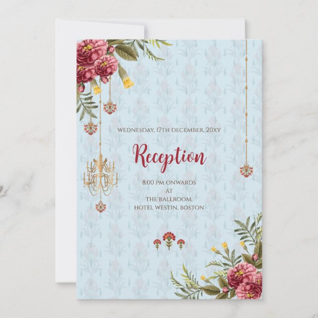 Invitación nupcial india Boda hindú digital (Anverso)