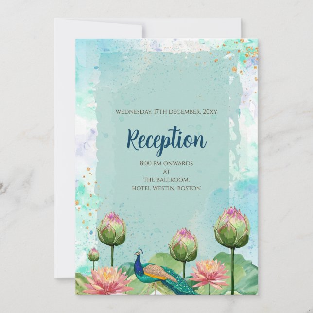 Invitación nupcial india Boda hindú digital (Anverso)