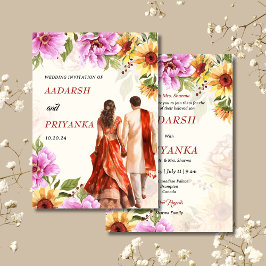 Invitación nupcial india Invitación a la boda hind