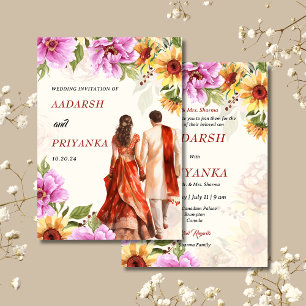 Invitación nupcial india Invitación a la boda hind